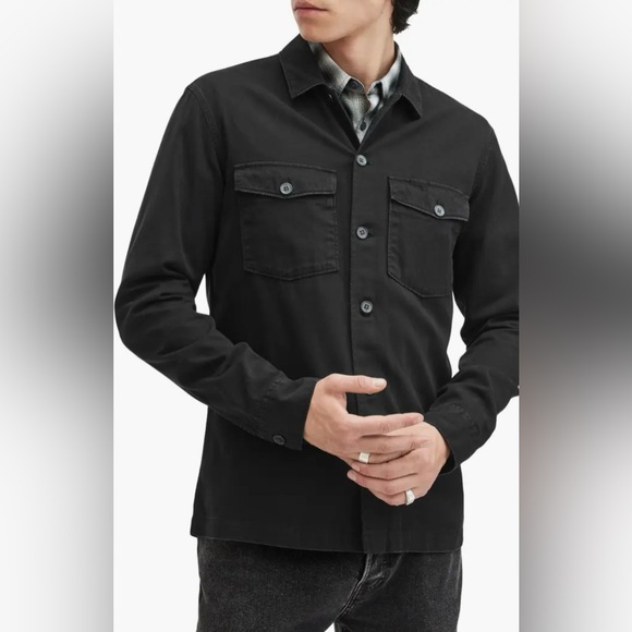 ALLSAINTS Spotter Cotton Denim Button-Up Shirt Jacket men’s size Small - Picture 3 of 8